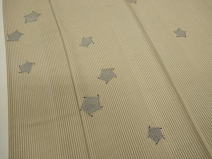 平和屋着物▽上質な小紋　単衣　松葉吉祥文　鈴乃屋扱い　正絹　逸品　CABF3135ze