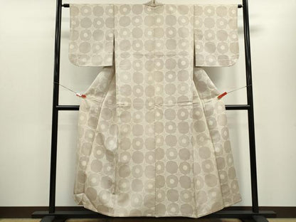 平和屋着物▽上質な紬　単衣　吉祥文　正絹　逸品　CABF3136ze