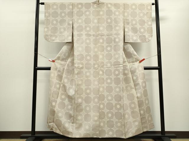 平和屋着物▽上質な紬　単衣　吉祥文　正絹　逸品　CABF3136ze