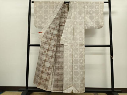 平和屋着物▽上質な紬　単衣　吉祥文　正絹　逸品　CABF3136ze