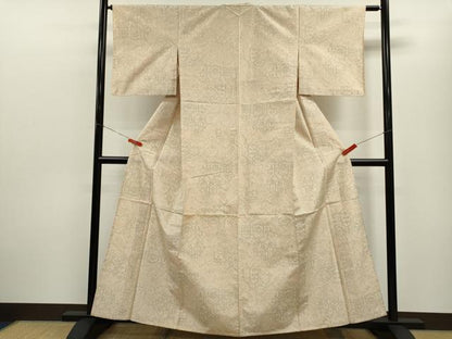 平和屋着物▽上質な紬　単衣　幾何学模様　正絹　逸品　CABF3138ze