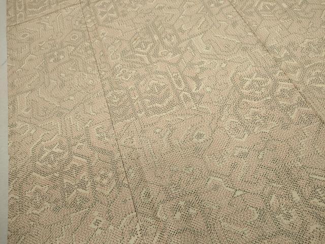 平和屋着物▽上質な紬　単衣　幾何学模様　正絹　逸品　CABF3138ze