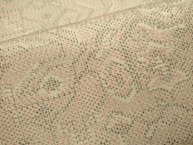 平和屋着物▽上質な紬　単衣　幾何学模様　正絹　逸品　CABF3138ze