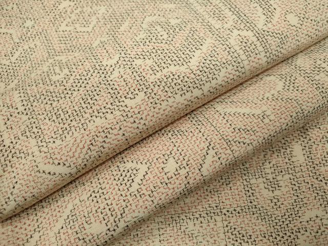 平和屋着物▽上質な紬　単衣　幾何学模様　正絹　逸品　CABF3138ze