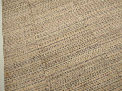 平和屋着物▽上質な紬　単衣　横縞文　正絹　逸品　CABF3139ze