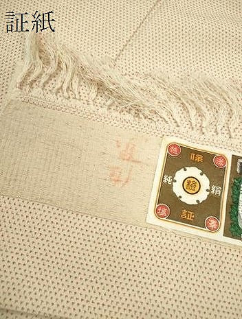 平和屋着物▽本塩沢　単衣　蚊絣　証紙付き　正絹　逸品　CABF3143ze