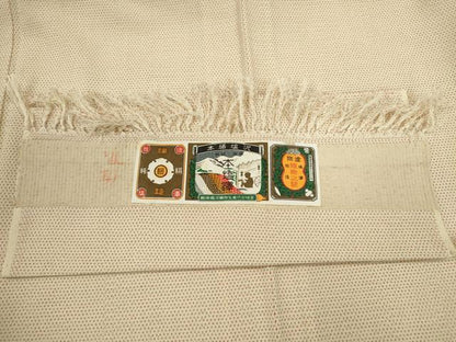 平和屋着物▽本塩沢　単衣　蚊絣　証紙付き　正絹　逸品　CABF3143ze