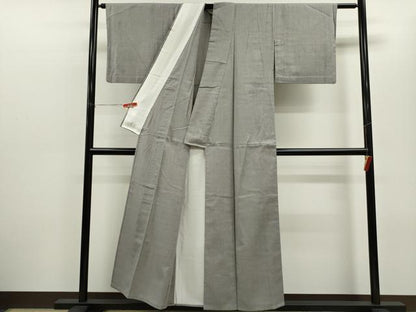 平和屋着物▽本場結城紬　重要無形文化財　単衣　霞文　正絹　逸品　CABF3144ze