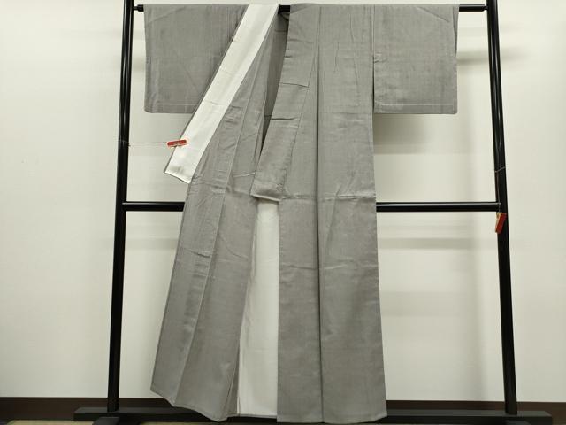 平和屋着物▽本場結城紬　重要無形文化財　単衣　霞文　正絹　逸品　CABF3144ze