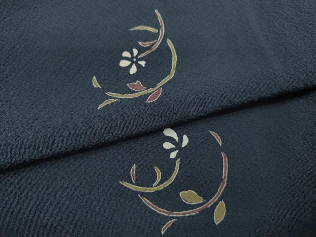 平和屋着物▽上質な小紋　単衣　枝花文　正絹　逸品　CABF3145ze