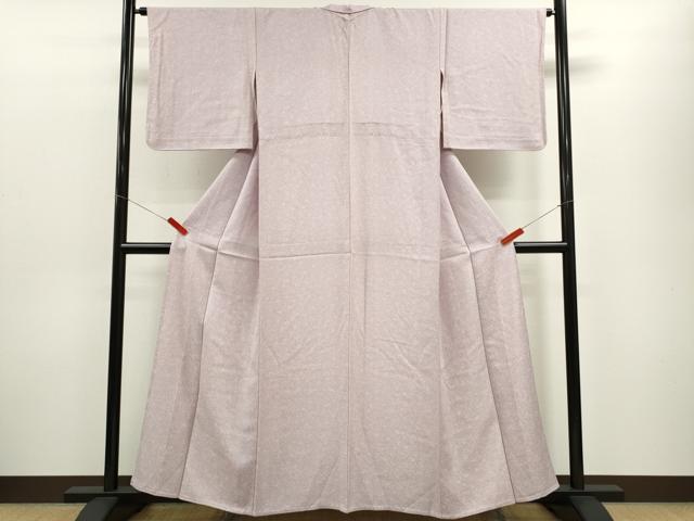 平和屋着物▽上質な小紋　単衣　草花文　正絹　逸品　CABF3151ze