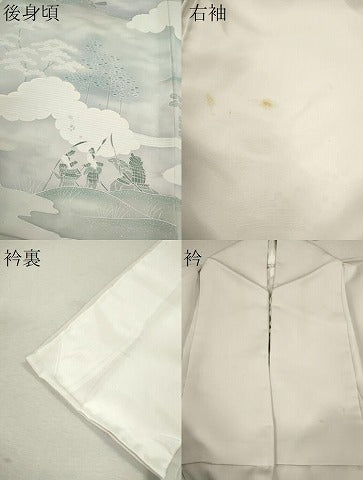 平和屋着物▽訪問着　単衣　刺繍　戦　暈し染め　正絹　逸品　CABF3152ze