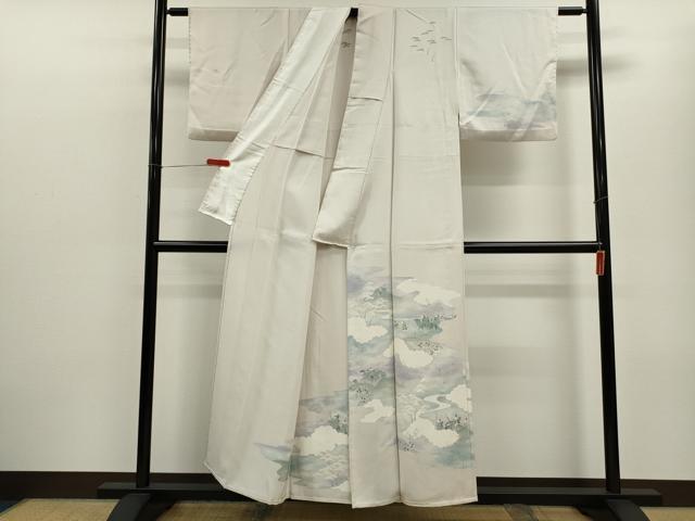 平和屋着物▽訪問着　単衣　刺繍　戦　暈し染め　正絹　逸品　CABF3152ze