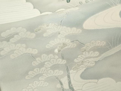 平和屋着物▽訪問着　単衣　刺繍　戦　暈し染め　正絹　逸品　CABF3152ze