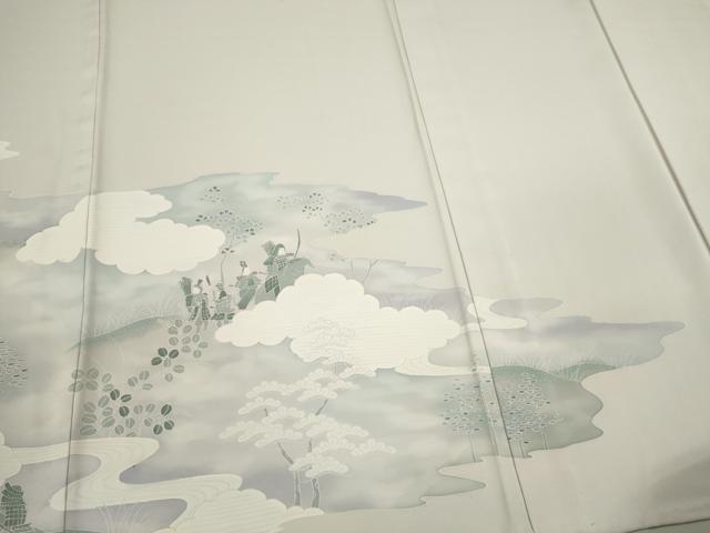 平和屋着物▽訪問着　単衣　刺繍　戦　暈し染め　正絹　逸品　CABF3152ze