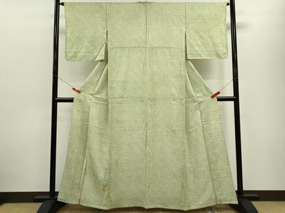 平和屋着物▽上質な小紋　単衣　草花文　正絹　逸品　CABF3157ze