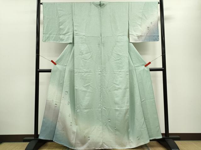 平和屋着物▽訪問着　単衣　水玉　暈し染め　金彩　正絹　逸品　CABF3161ze