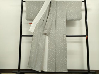 平和屋着物▽上質な小紋　単衣　万寿菊　正絹　逸品　CABF3163ze