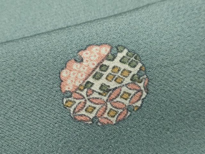 平和屋着物▽上質な小紋　単衣　雪輪吉祥文　正絹　逸品　CABF3164ze