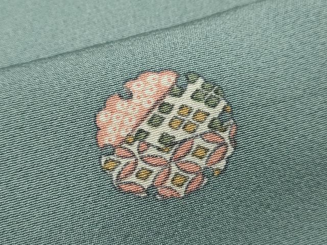 平和屋着物▽上質な小紋　単衣　雪輪吉祥文　正絹　逸品　CABF3164ze