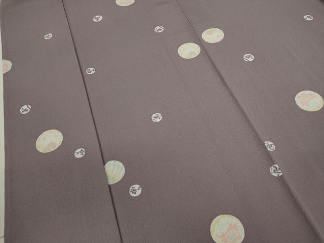 平和屋着物▽上質な小紋　単衣　鞠枝梅文　正絹　逸品　CABF3165ze