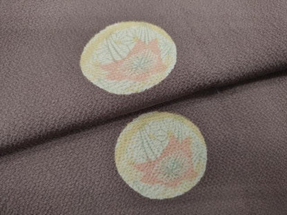平和屋着物▽上質な小紋　単衣　鞠枝梅文　正絹　逸品　CABF3165ze