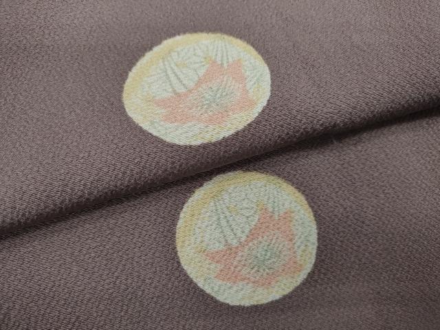 平和屋着物▽上質な小紋　単衣　鞠枝梅文　正絹　逸品　CABF3165ze