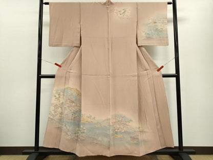 平和屋着物▽訪問着　単衣　風景文　暈し染め　正絹　逸品　CABF3169ze