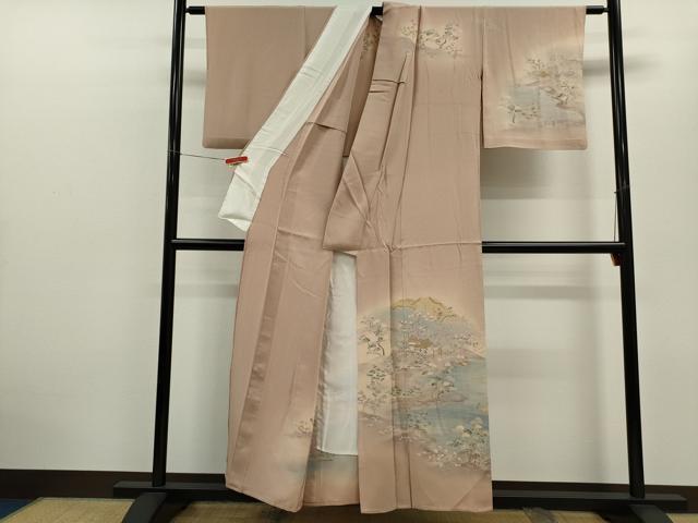 平和屋着物▽訪問着　単衣　風景文　暈し染め　正絹　逸品　CABF3169ze
