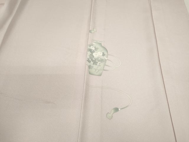 平和屋着物▽訪問着　単衣　陶器草花文　金彩　正絹　逸品　CABF3171ze