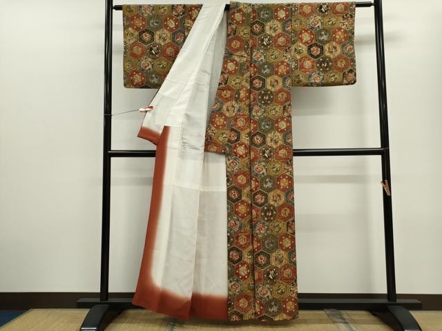 平和屋着物■上質な小紋　亀甲文　正絹　逸品　AABI0242st 平和屋着物□上質な小紋 亀甲文 正絹 逸品 AABI0242stの通販 by 平和屋
