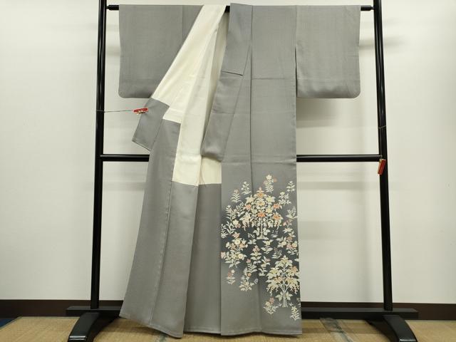 平和屋着物■豪華色留袖 駒刺繍 枝花文 暈し染め 金彩 正絹 逸品 CABF3175ze