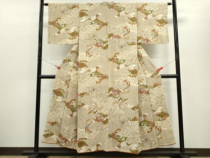 平和屋着物■上質な小紋 雲取り吉祥風景文 金彩 正絹 逸品 CABF3177ze