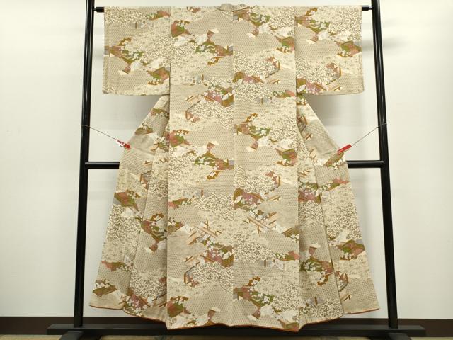 平和屋着物■上質な小紋 雲取り吉祥風景文 金彩 正絹 逸品 CABF3177ze