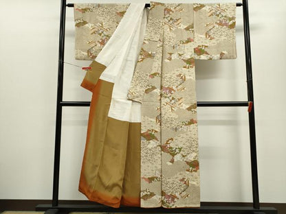 平和屋着物■上質な小紋 雲取り吉祥風景文 金彩 正絹 逸品 CABF3177ze
