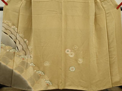 平和屋着物■訪問着 吉祥花文 暈し染め 金彩 鬼しぼ縮緬 正絹 逸品 CABF3178ze