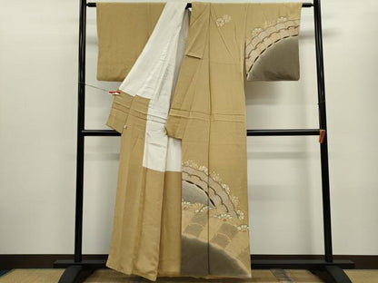 平和屋着物■訪問着 吉祥花文 暈し染め 金彩 鬼しぼ縮緬 正絹 逸品 CABF3178ze