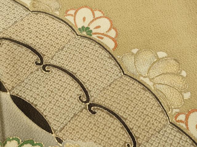 平和屋着物■訪問着 吉祥花文 暈し染め 金彩 鬼しぼ縮緬 正絹 逸品 CABF3178ze