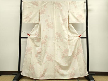 平和屋着物■上質な紬 枝花文 正絹 逸品 CABF3189ze