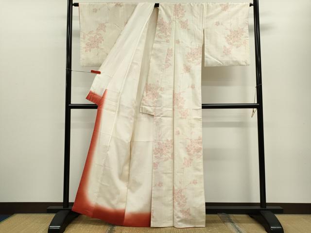 平和屋着物■上質な紬 枝花文 正絹 逸品 CABF3189ze