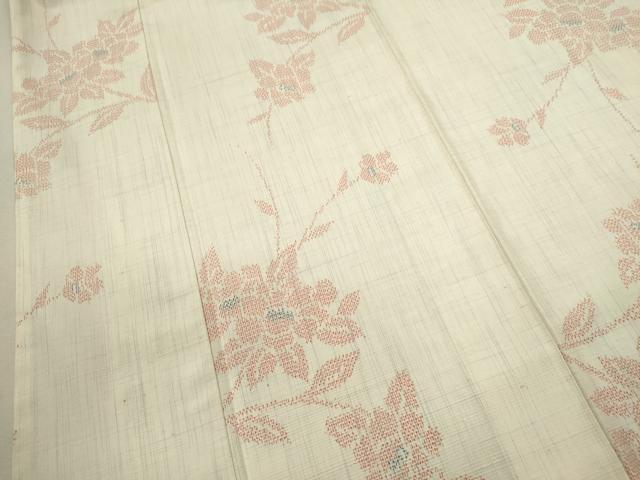 平和屋着物■上質な紬 枝花文 正絹 逸品 CABF3189ze
