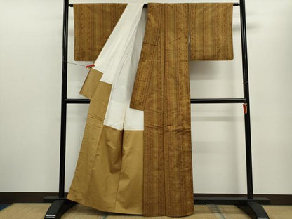 平和屋着物■上質な紬 吉祥間道 正絹 逸品 CABF3196ze