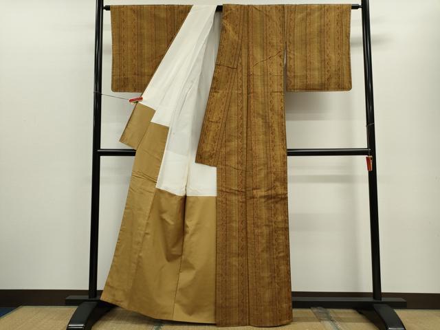 平和屋着物■上質な紬 吉祥間道 正絹 逸品 CABF3196ze