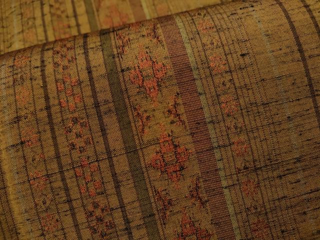 平和屋着物■上質な紬 吉祥間道 正絹 逸品 CABF3196ze