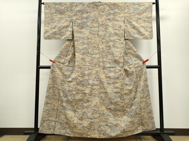 平和屋着物■上質な紬 風景文 正絹 逸品 CABF3199ze