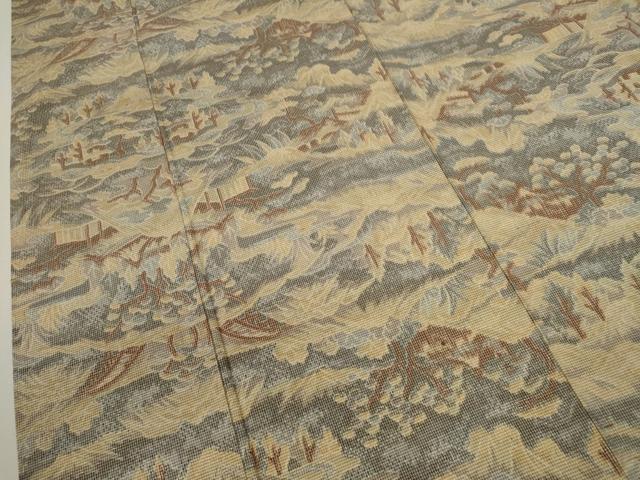 平和屋着物■上質な紬 風景文 正絹 逸品 CABF3199ze