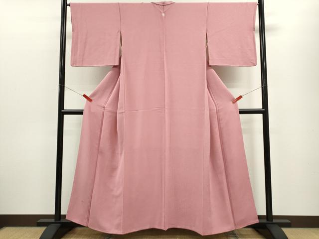 平和屋着物■上質な色無地 紋意匠 鴇色 正絹 逸品 CABF3200ze