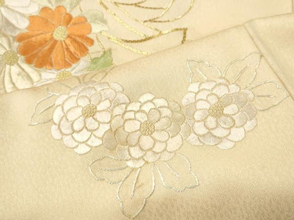 平和屋着物▼中国三大刺繍　相良刺繍　総刺繍　訪問着　駒刺繍　乱菊　舞花文　正絹　逸品　CABF3207ut