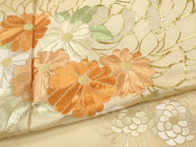平和屋着物▼中国三大刺繍　相良刺繍　総刺繍　訪問着　駒刺繍　乱菊　舞花文　正絹　逸品　CABF3207ut