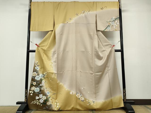 平和屋着物●訪問着　舞花文　暈し染め　金彩　正絹　逸品　CABF3217ut